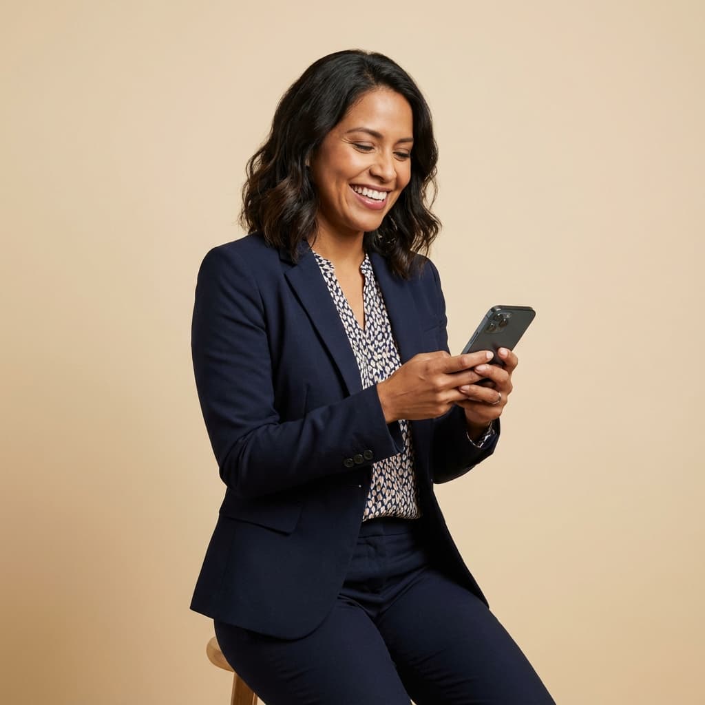 Business owner using WhatsApp