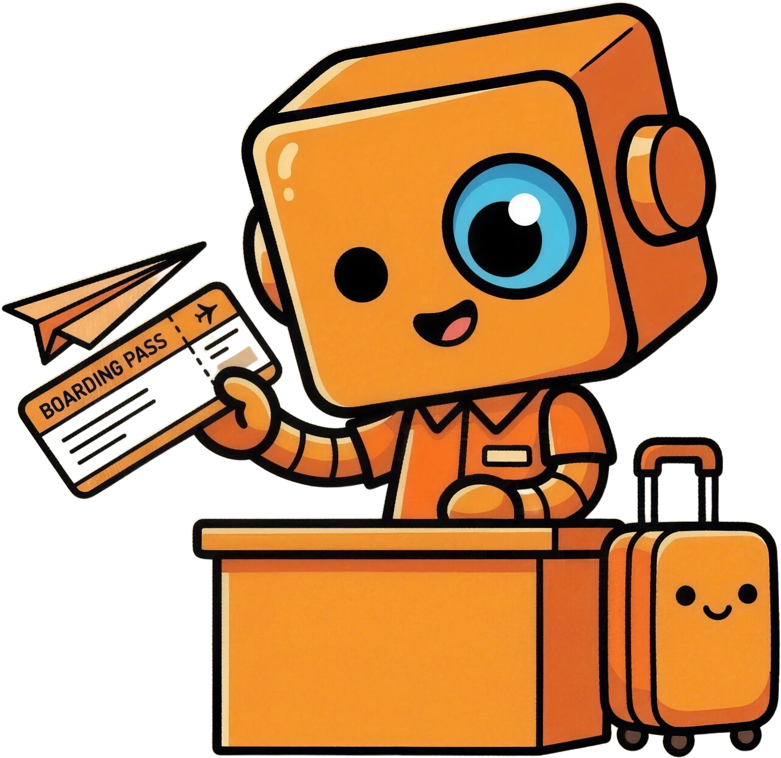 El asistente de Botzi entregando el plan de viaje de la agencia